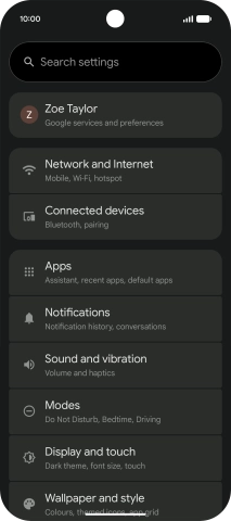 Press Sound and vibration.
