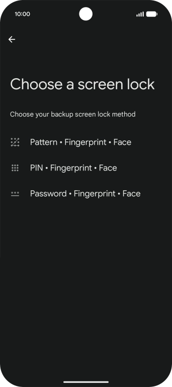 Press the required lock code and follow the instructions on the screen to create an additional lock code.
