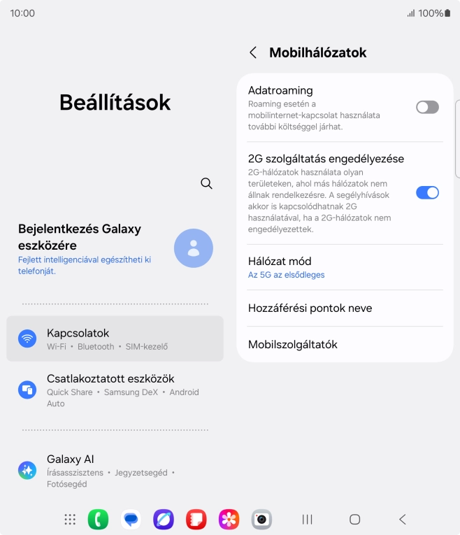 Válaszd a Hozzáférési pontok neve lehetőséget.