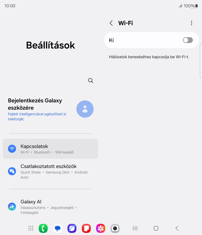 Kattints a csúszkára a funkció bekapcsolásához.