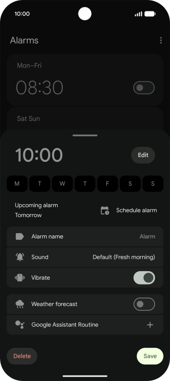 Press the required week days to select them.