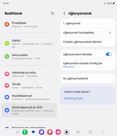 Válaszd a kívánt beállításokat a funkciók be- vagy kikapcsolásához.