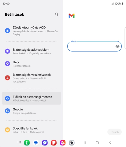 Kattints a „Jelszó” alatti mezőre, és írd be az e-mail-fiókodhoz tartozó jelszót.