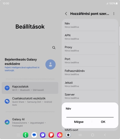 Írd be azt, hogy One Internet, és válaszd az OK lehetőséget.