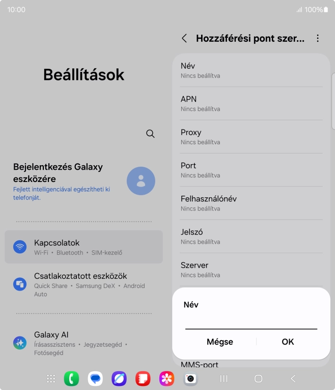 Írd be azt, hogy One Internet, és válaszd az OK lehetőséget.