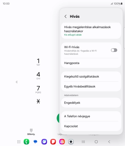 Válaszd a Kiegészítő szolgáltatások lehetőséget.