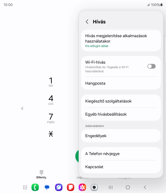 Válaszd a Kiegészítő szolgáltatások lehetőséget.