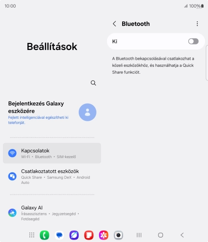 Kattints a csúszkára a funkció bekapcsolásához.