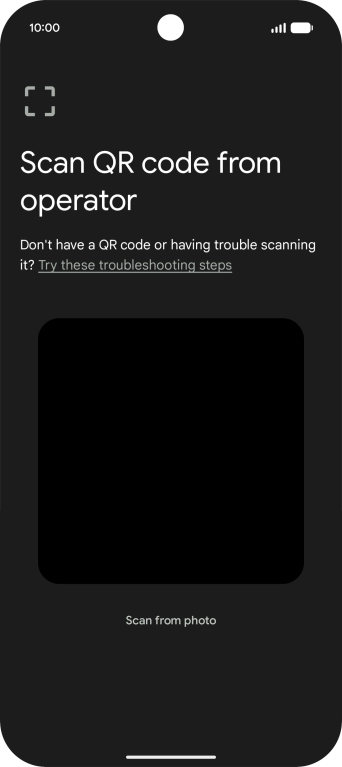 Place the QR code you've received inside the phone camera frame to scan the code.