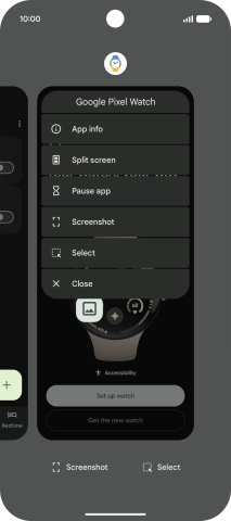 Press Split screen.