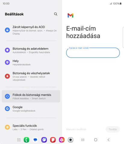 Kattints az „Írja be e-mail-címét” alatti mezőre, és írd be az e-mail címedet.