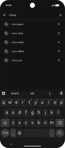Key in the name or subject of the required app and press the search icon.