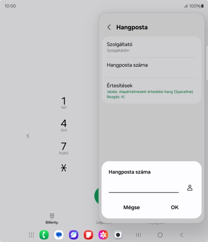 Írd be azt, hogy +36709090999, és válaszd az OK lehetőséget.
