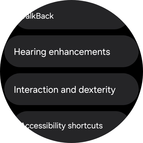 Press Hearing enhancements and follow the instructions on the screen to select the required settings.