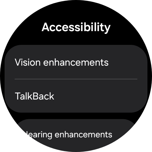Press Vision enhancements and follow the instructions on the screen to select the required settings.