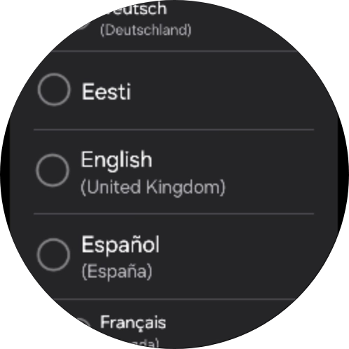 Press the required language.