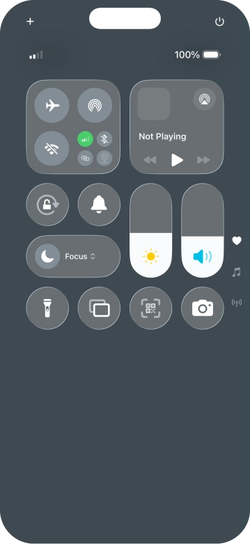 Press the airplane mode icon to turn the function on or off.