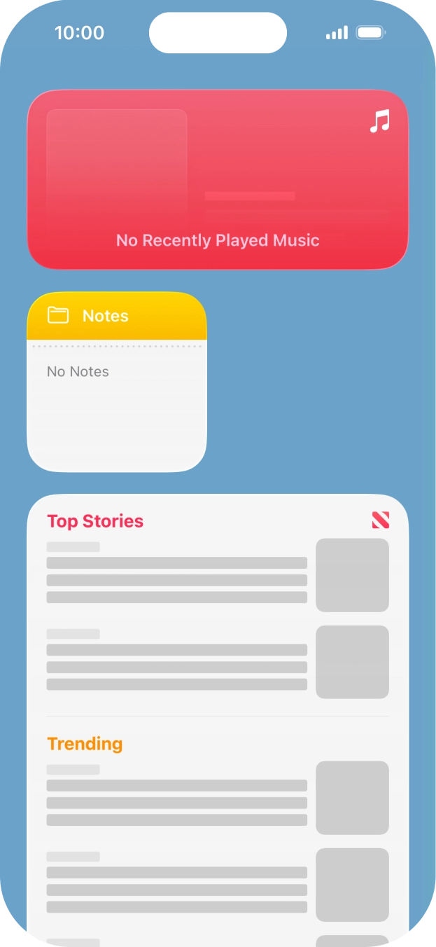 Press and hold the required Widget Stack. Press and hold the required Widget Stack.