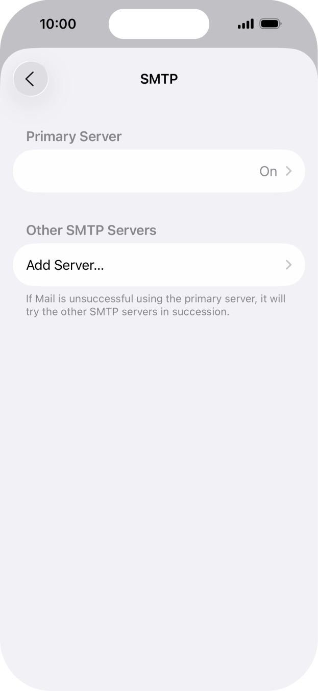 Press the field below 'Primary Server'. Press the field below 'Primary Server'.