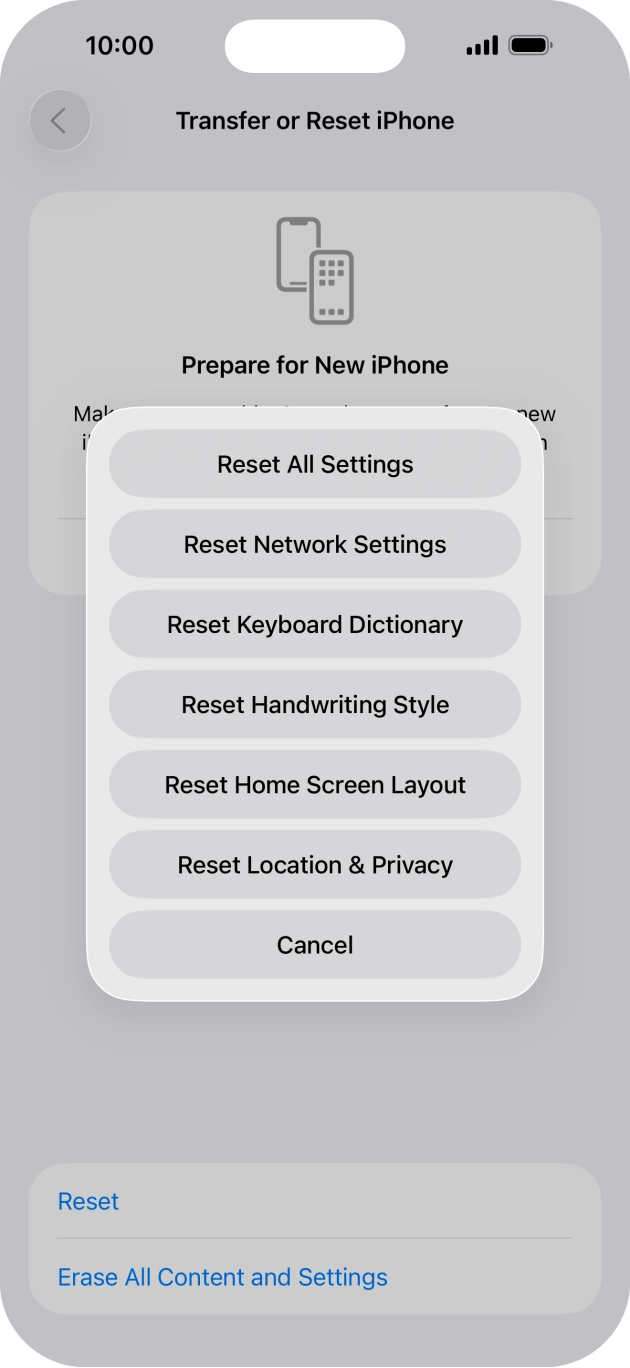Press Reset Network Settings.