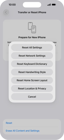 Press Reset All Settings.