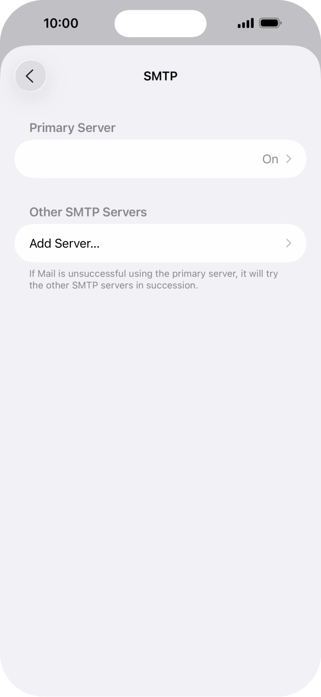 Press the field below 'Primary Server'. Press the field below 'Primary Server'.