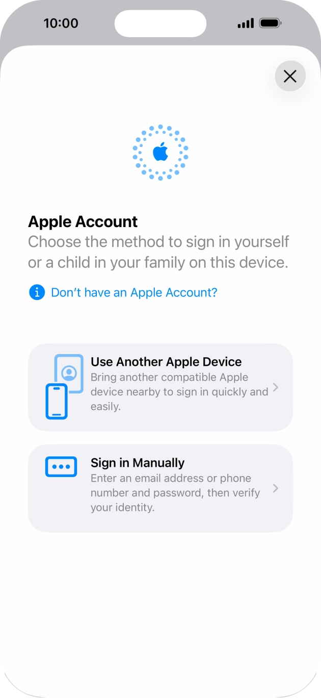 Press Sign in Manually. Press Sign in Manually.