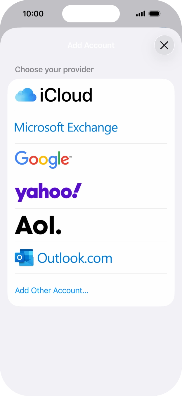 Press Add Other Account.... Press Add Other Account....