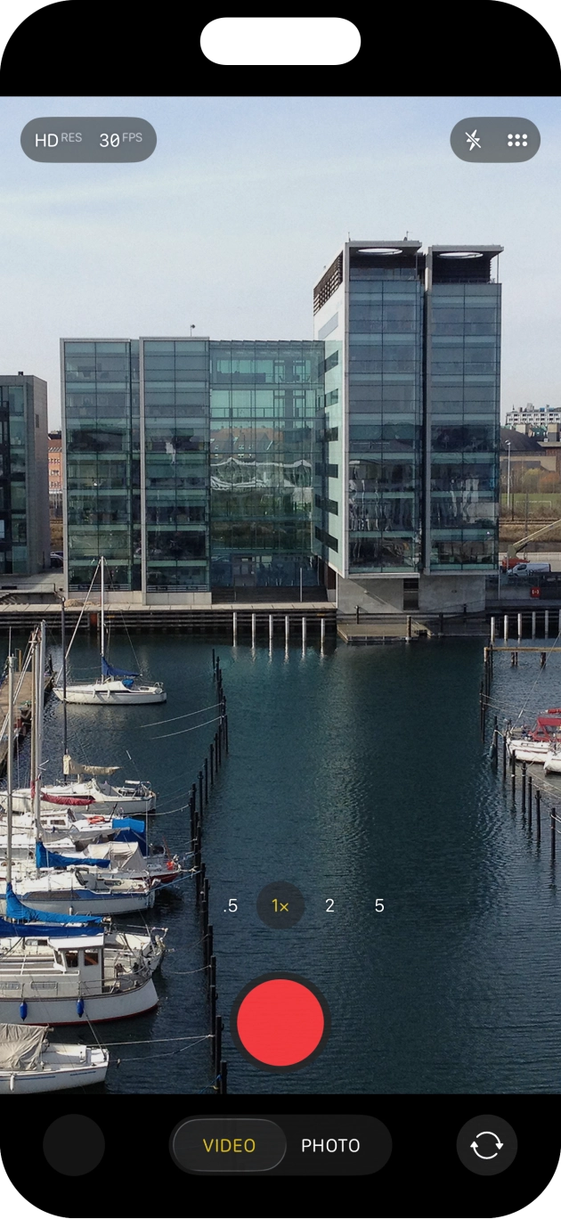 Press the record icon to start recording.