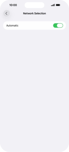 Press the indicator next to 'Automatic' to turn automatic network selection on or off.