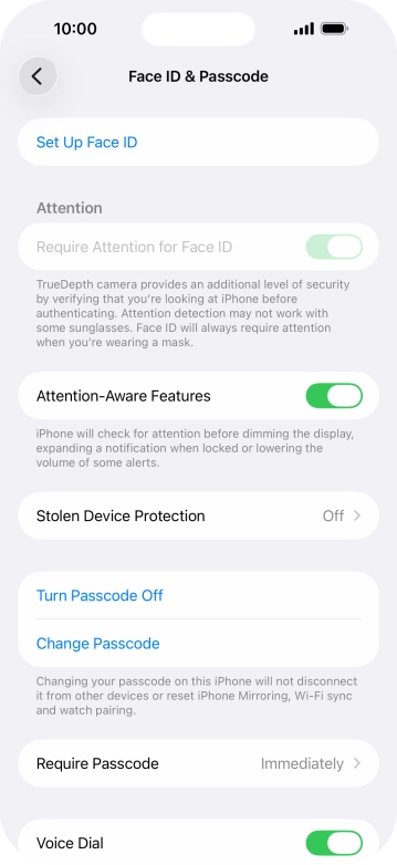 Press Turn Passcode Off and key in the lock code.