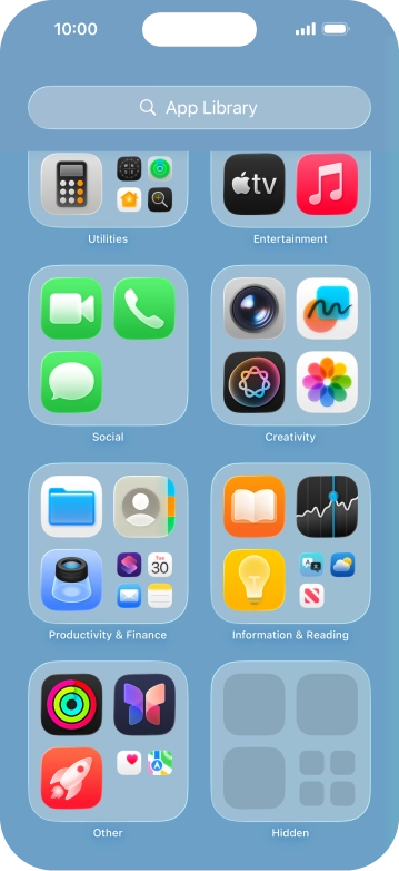 The app is now placed in the Hidden folder in the App Library.