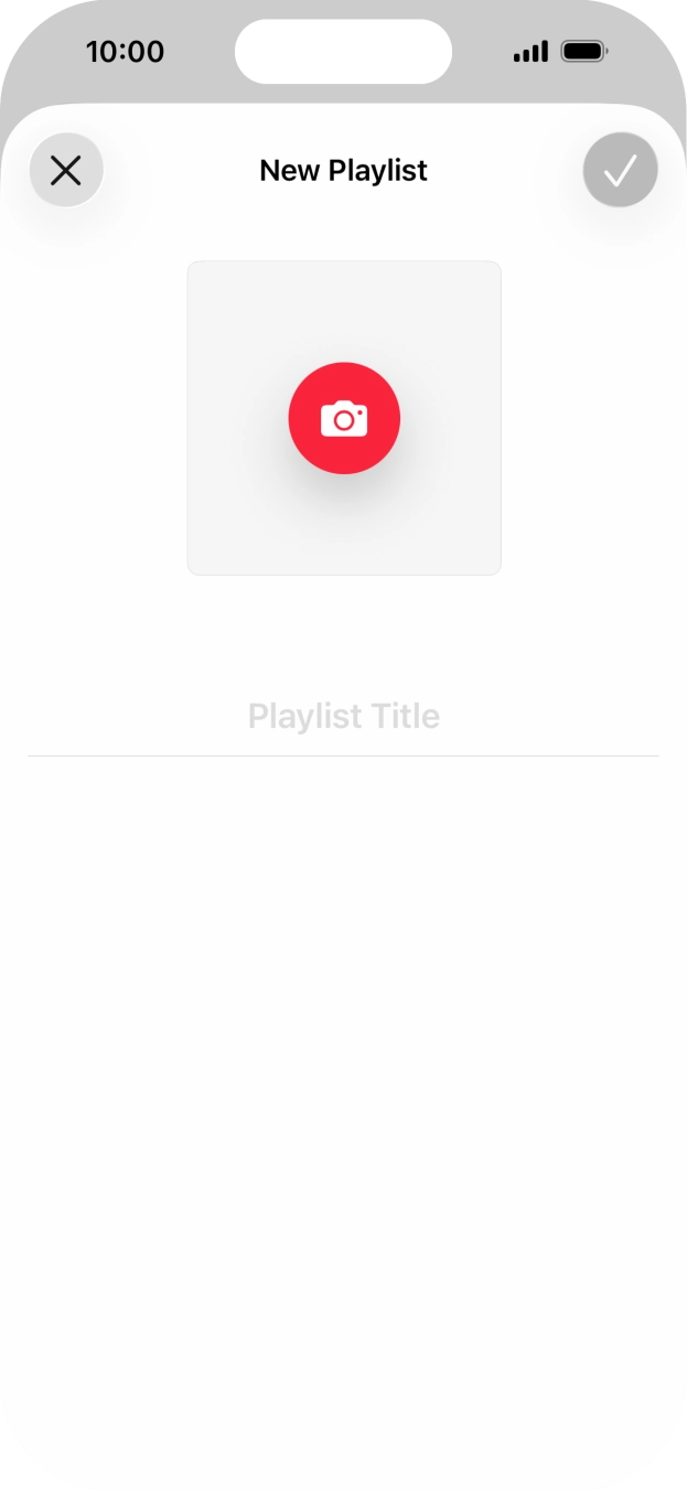 Press the text input field and key in a name for the playlist.