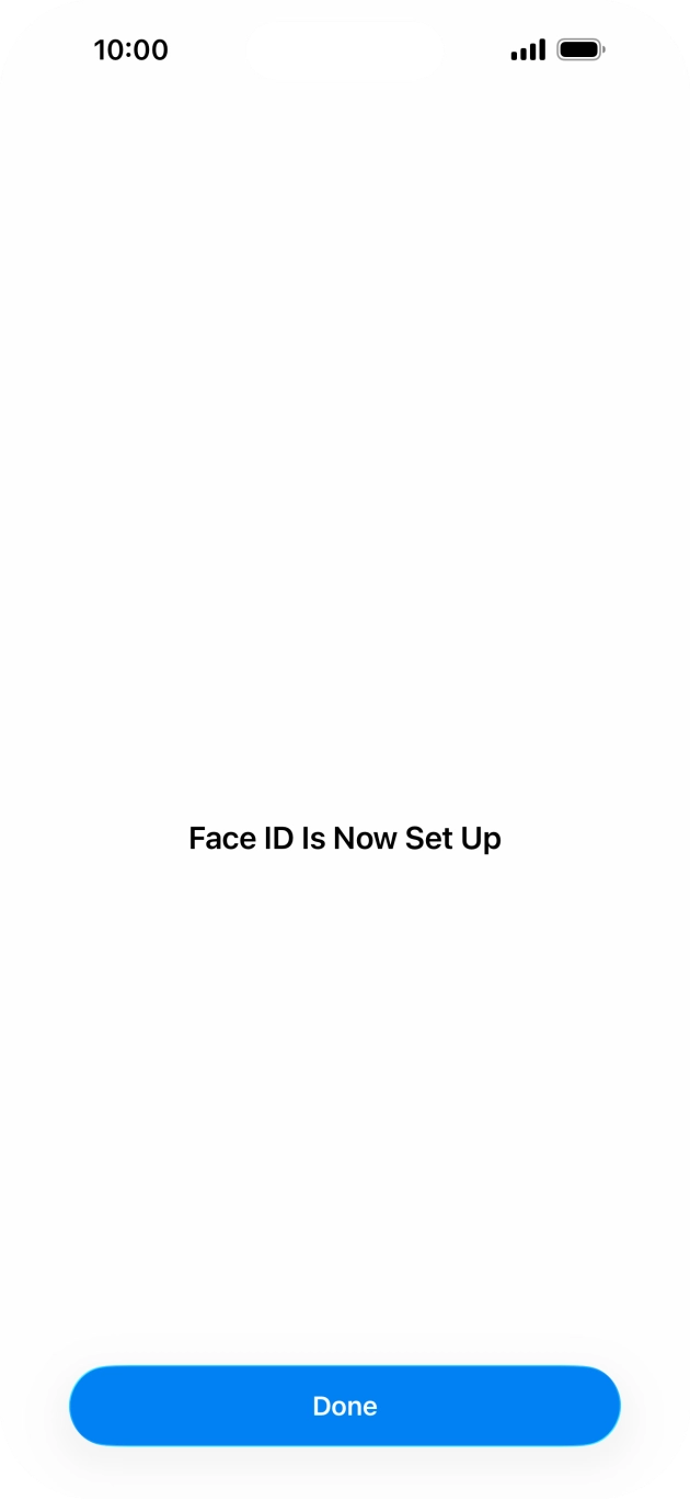Press Done. If you haven't previously selected a lock code, key in a code of your own choice twice.