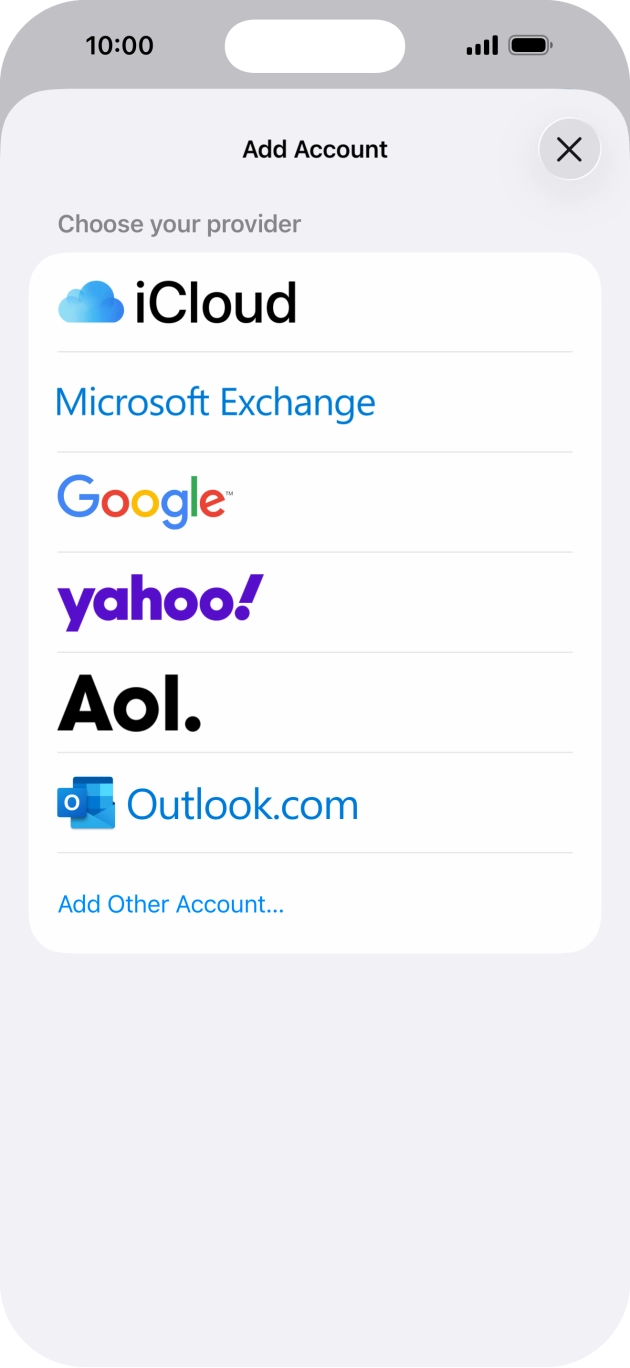 Press Add Other Account.... Press Add Other Account....
