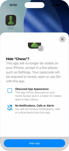Press Hide App.