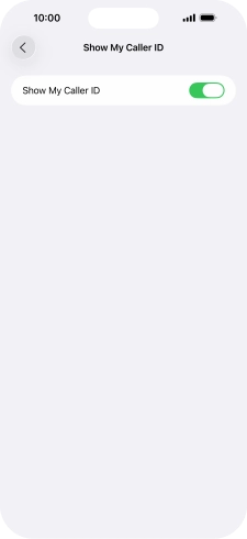 Press the indicator next to 'Show My Caller ID' to turn the function on or off.
