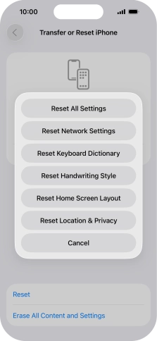 Press Reset All Settings.