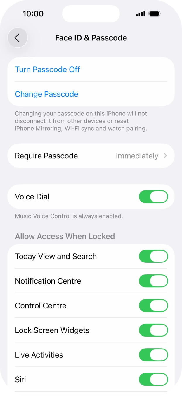 Press Turn Passcode Off and key in the lock code. Press Turn Passcode Off and key in the lock code.