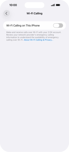 Press the indicator next to 'Wi-Fi Calling on This iPhone' to turn the function on or off.
