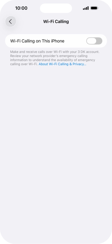 Press the indicator next to 'Wi-Fi Calling on This iPhone' to turn the function on or off.