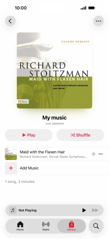 Go to the required category or playlist and press the required audio file.