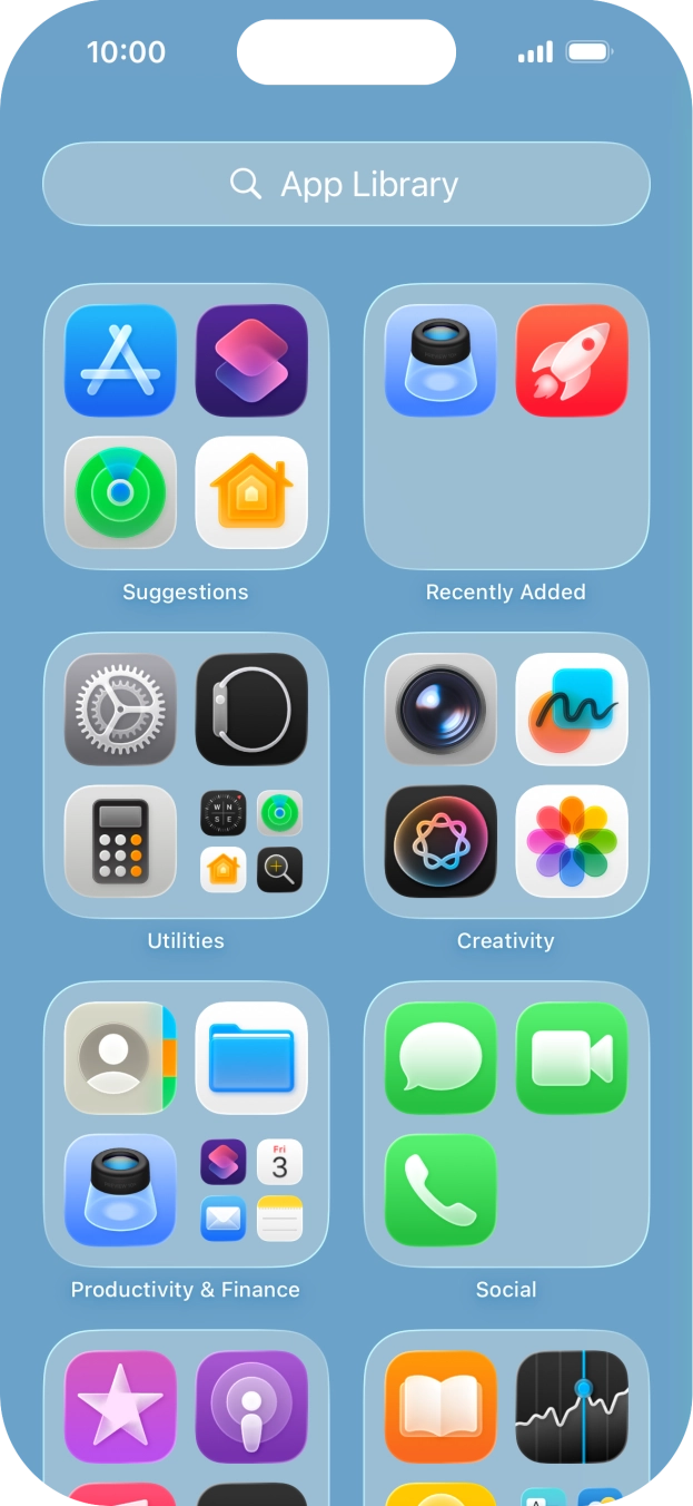 Press the required app. Press the required app.