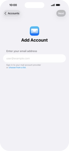 Press the field below 'Enter your email address' and key in your email address.