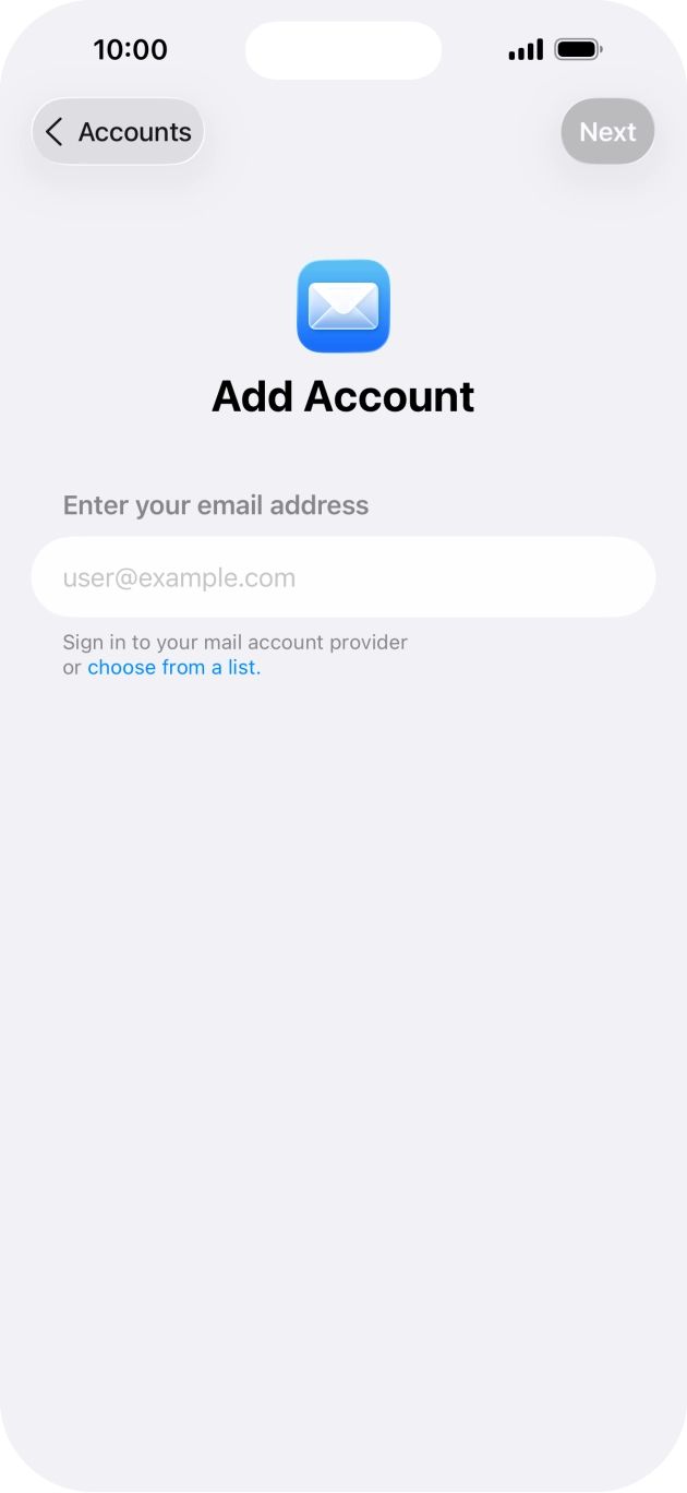 Press the field below 'Enter your email address' and key in your email address. Press the field below 'Enter your email address' and key in your email address.