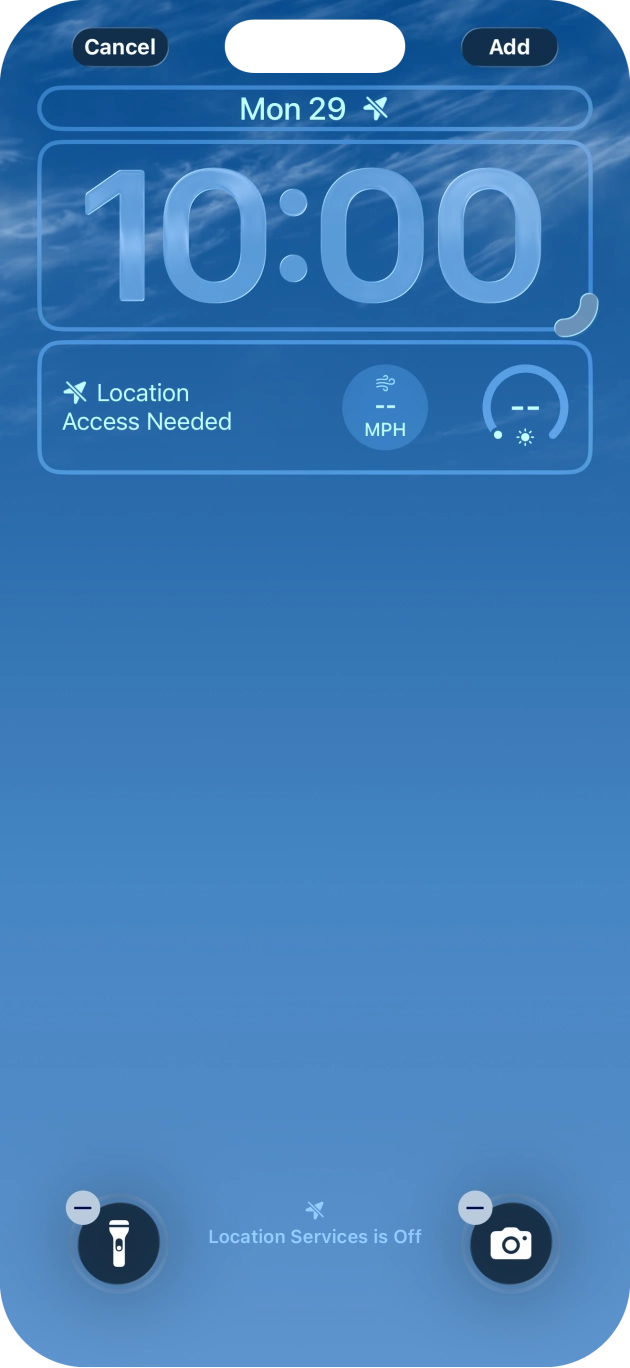 To customise the way the lock screen date is displayed, press the date widget and follow the instructions on the screen to select the required widget display mode.
