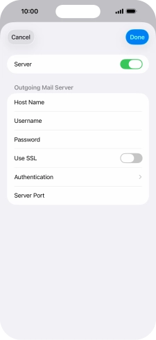 Press the indicator next to 'Use SSL' to turn on the function.