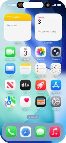 If you have a running application in Dynamic Island, it will appear at the top of the screen.