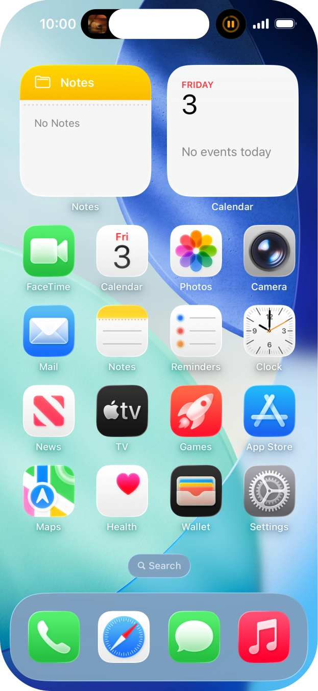 If you have a running application in Dynamic Island, it will appear at the top of the screen. If you have a running application in Dynamic Island, it will appear at the top of the screen.