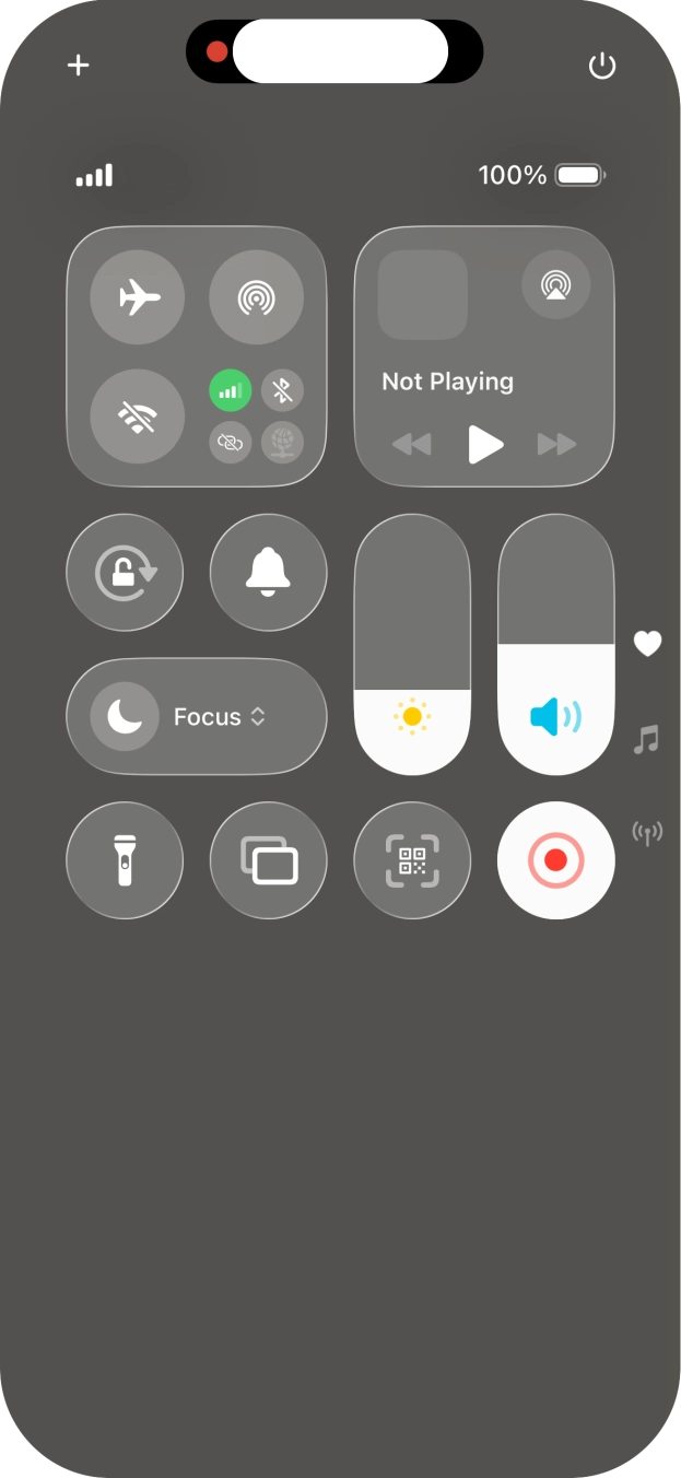 Press the screen recording icon to stop the recording.